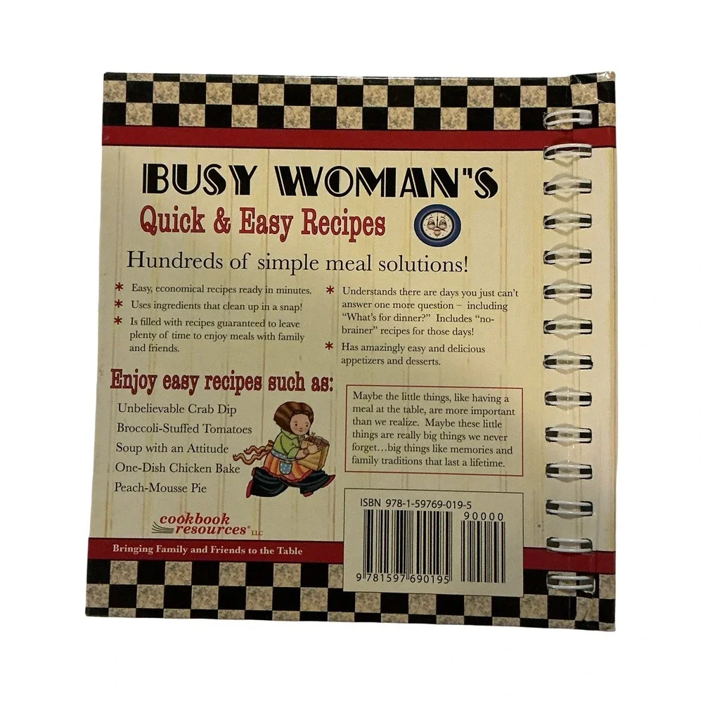 Busy‎ Woman's Quick & Easy Recipes Cookbook Spiral Hardcover 9781597690195